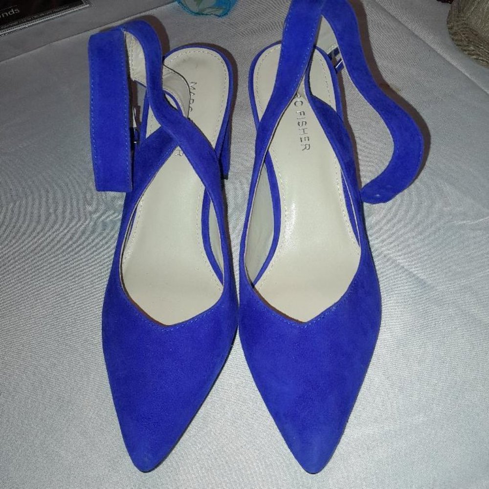 Marc Fisher Blue Suede Heels